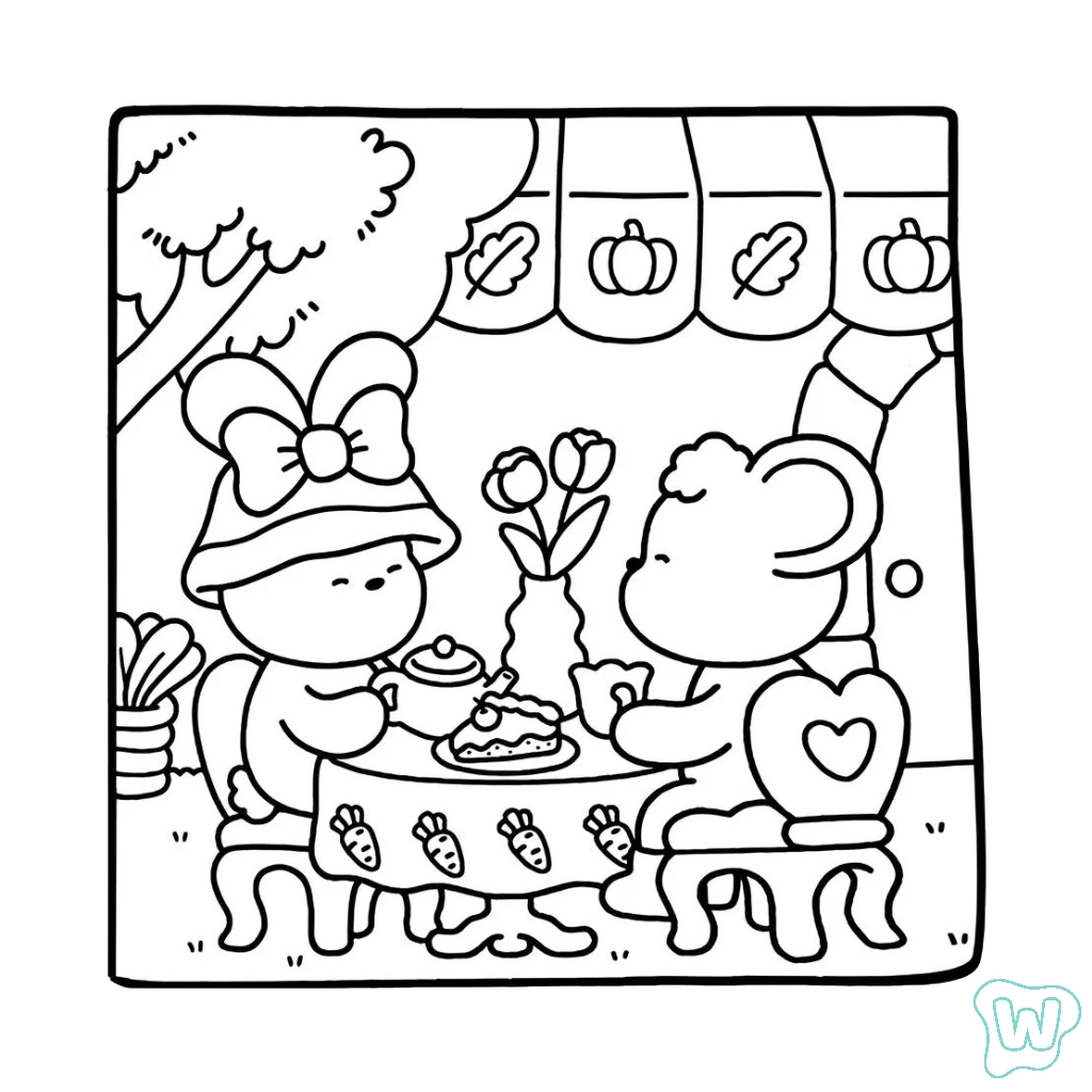 26 Cozy Friends Coloring Pages Print Free PDF