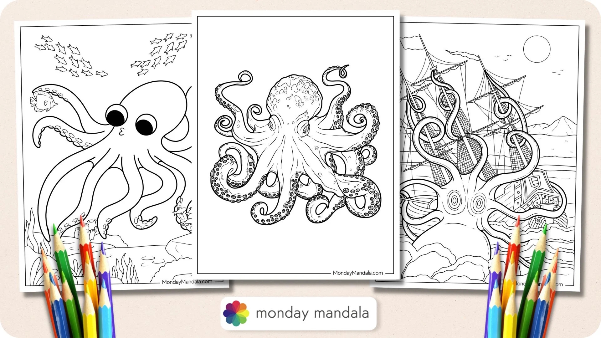 26 Octopus Coloring Pages Free PDF Printables 