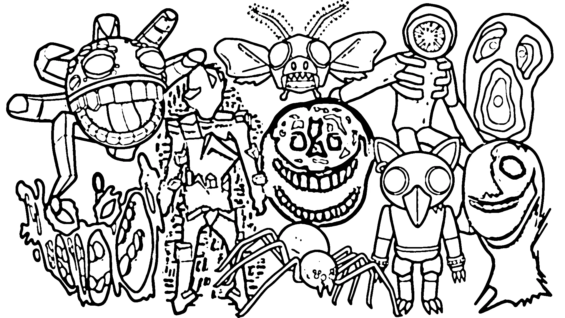 27 DOORS Floor 2 Coloring Pages Free Face The Monsters