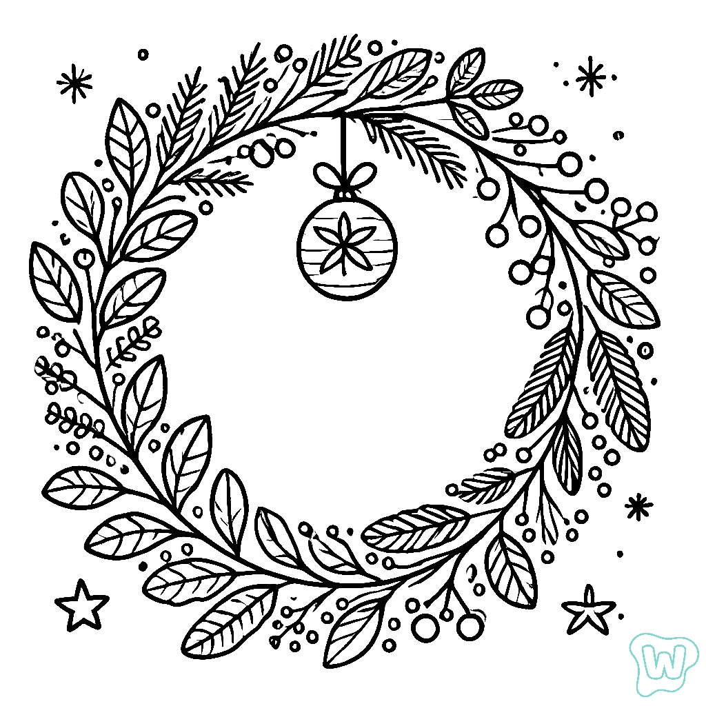 Free Coloring Pages Of Christmas Wreaths