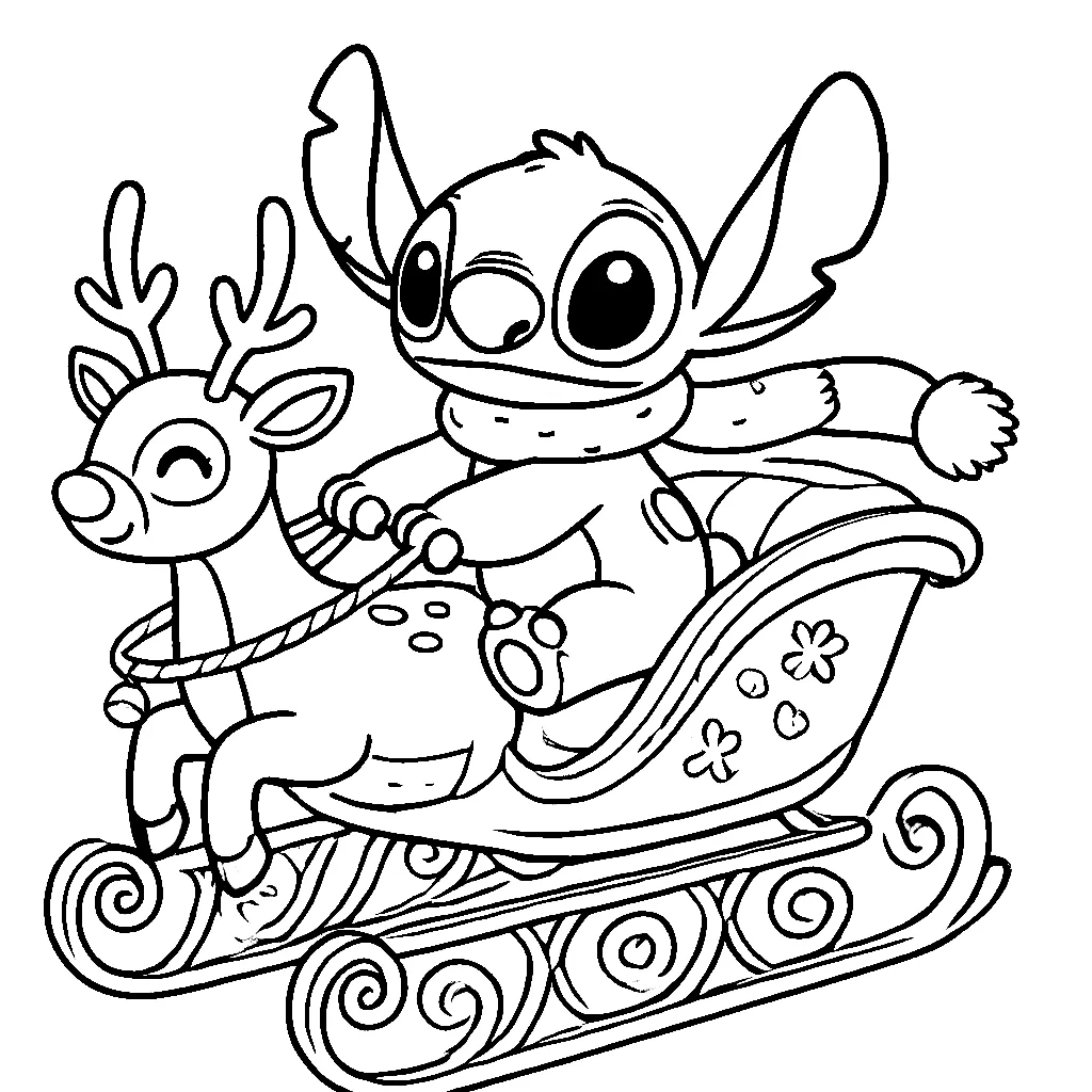 Stitch Christmas Coloring Pages Printable