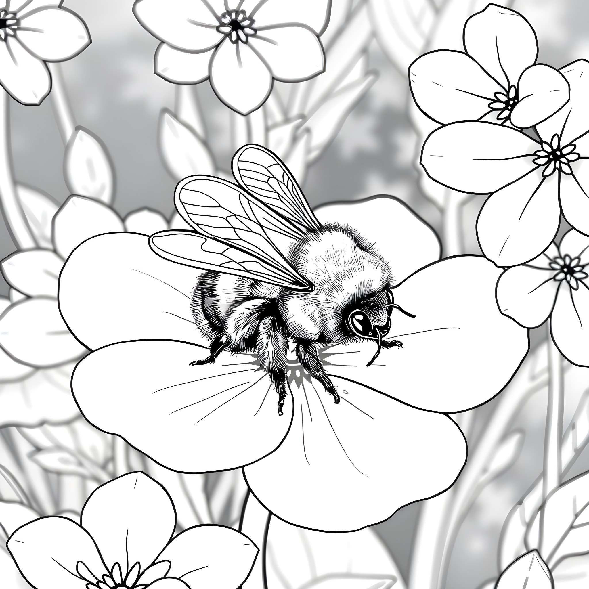 Free Printable Bumble Bee Coloring Page