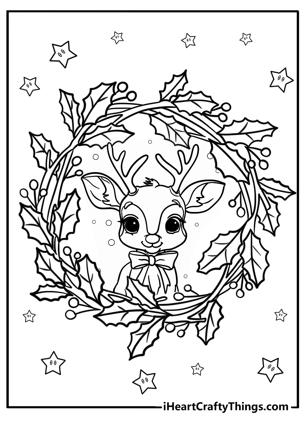 Free Coloring Pages Christmas Wreath