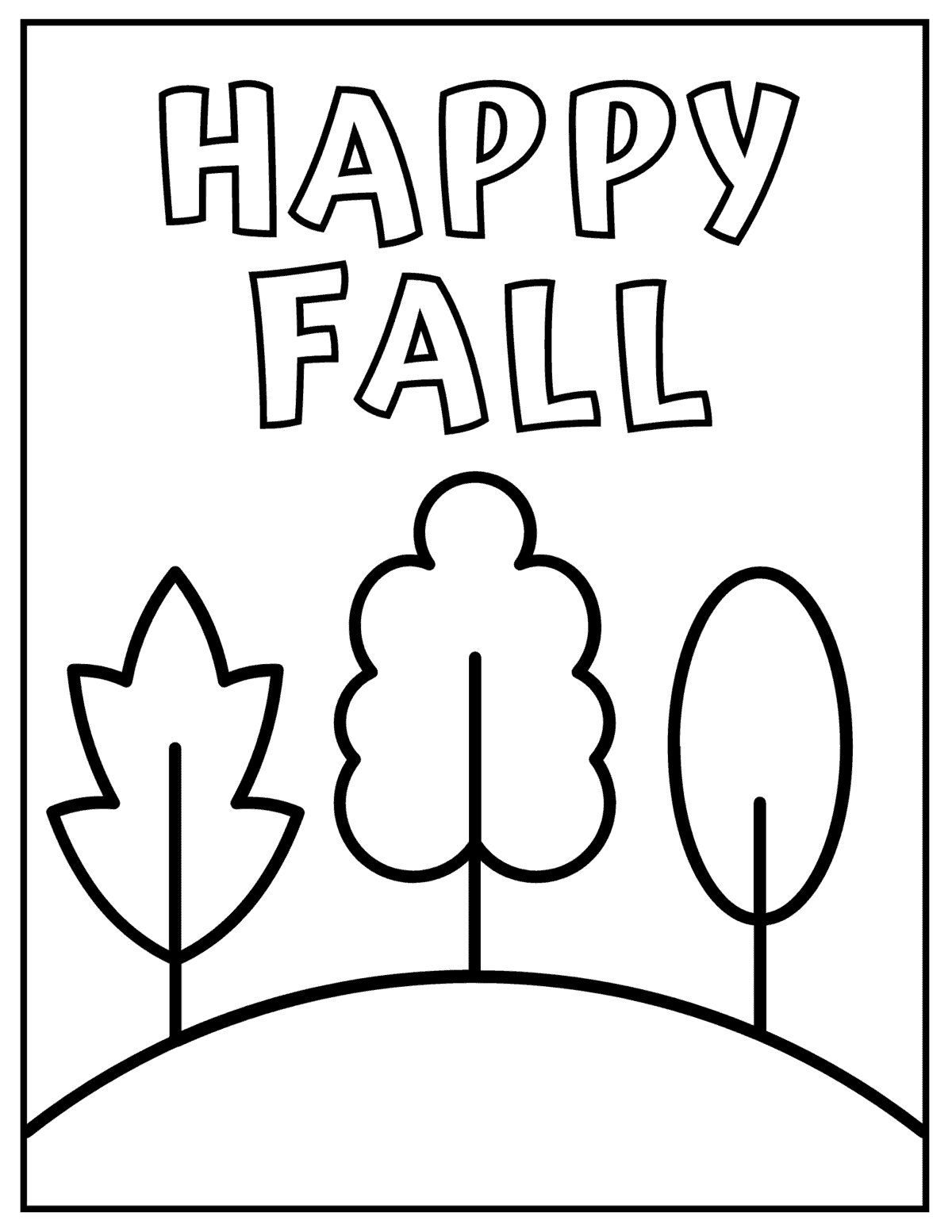 Easy Fall Coloring Pages Printable
