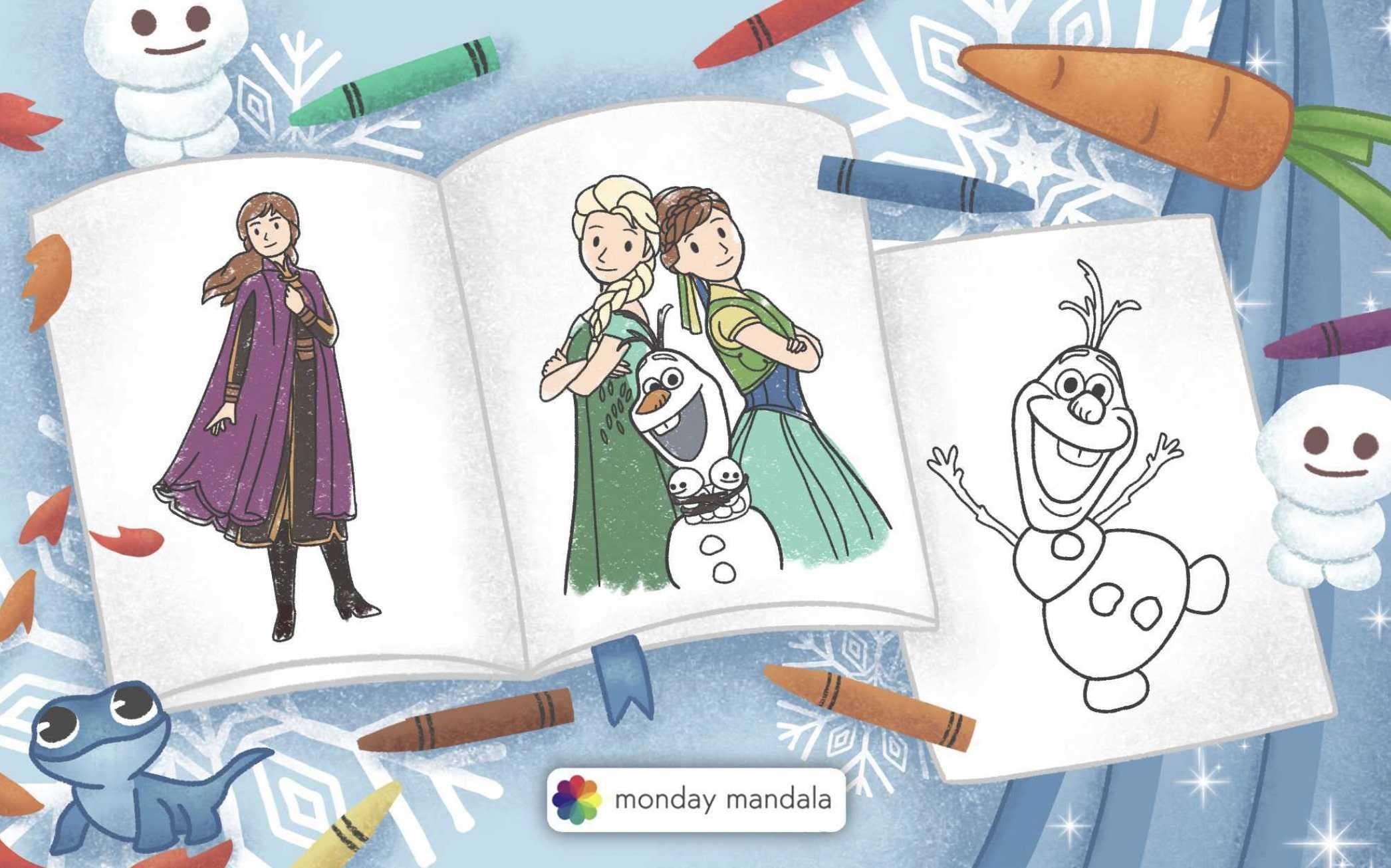 Elsa And Anna Coloring Pages Free