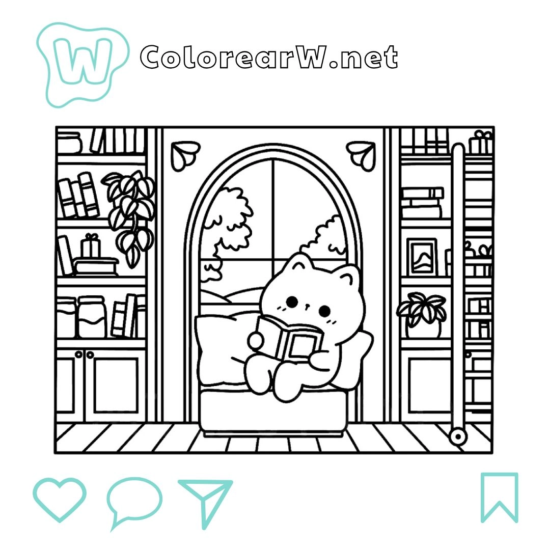 30 Kawaii Cozy Coloring Pages Download And Print For Free