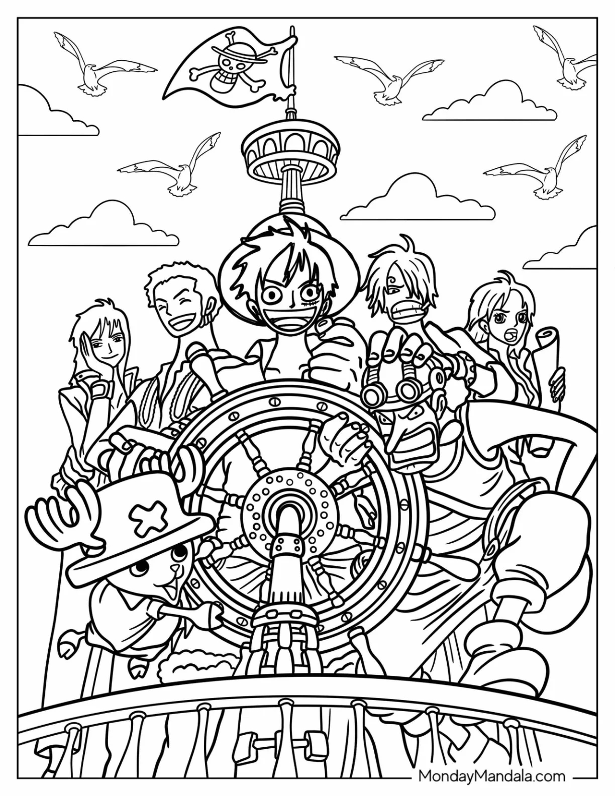 Printable Luffy One Piece Coloring Pages