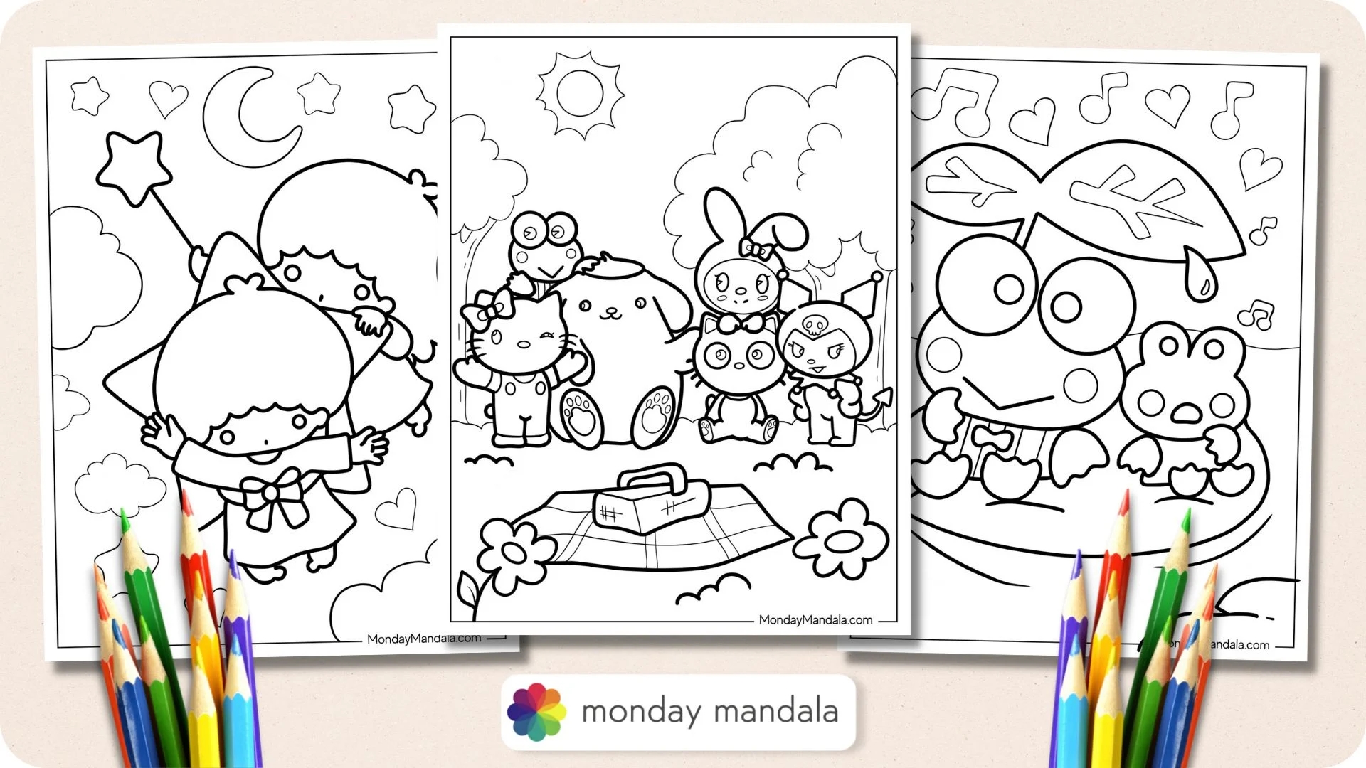 30 Sanrio Coloring Pages Free PDF Printables 