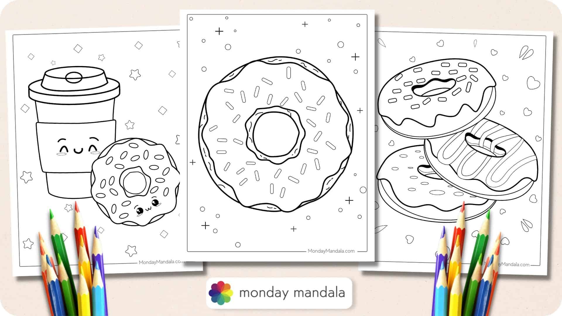 31 Donut Coloring Pages Free PDF Printables 