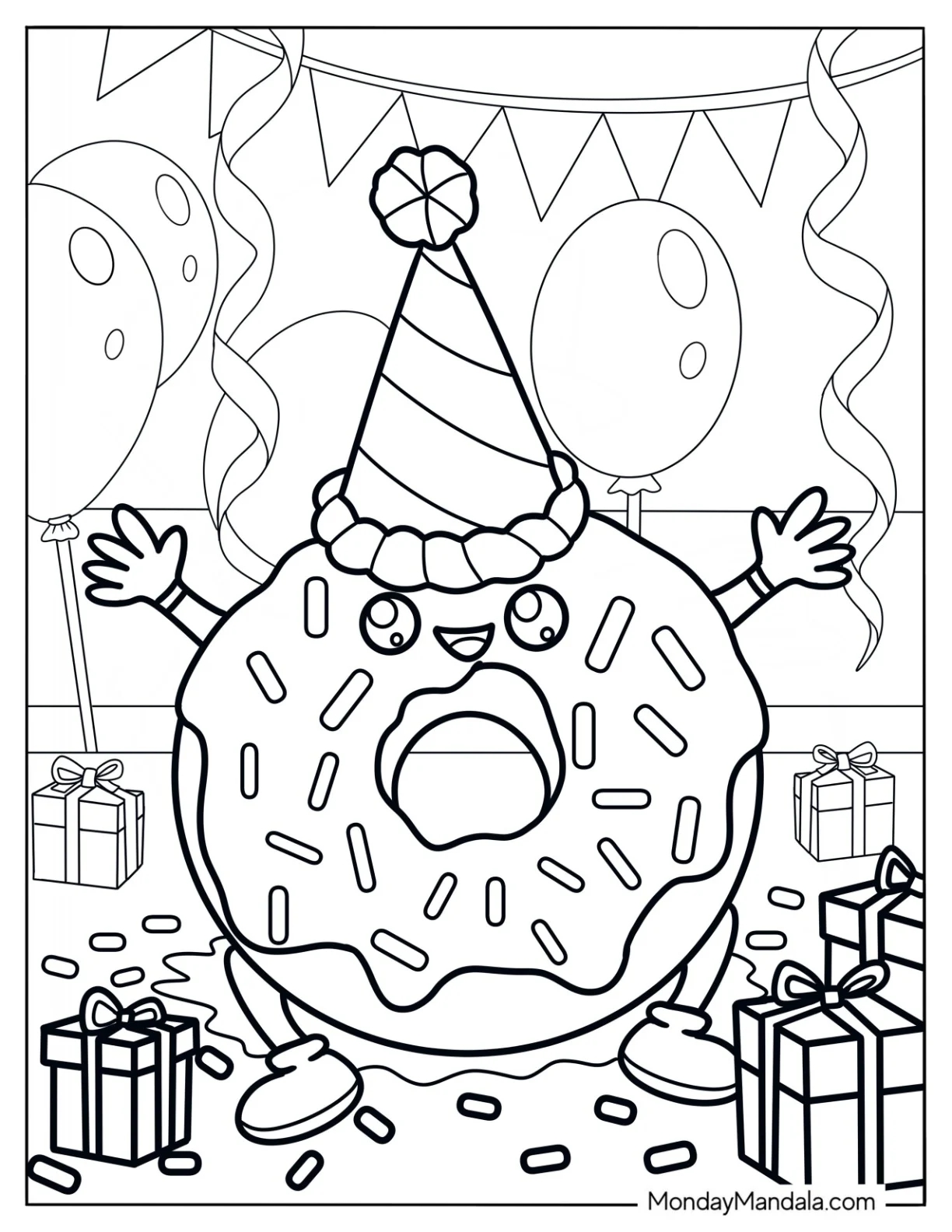 Free Printable Donut Coloring Page Free Printable Donut Coloring Page