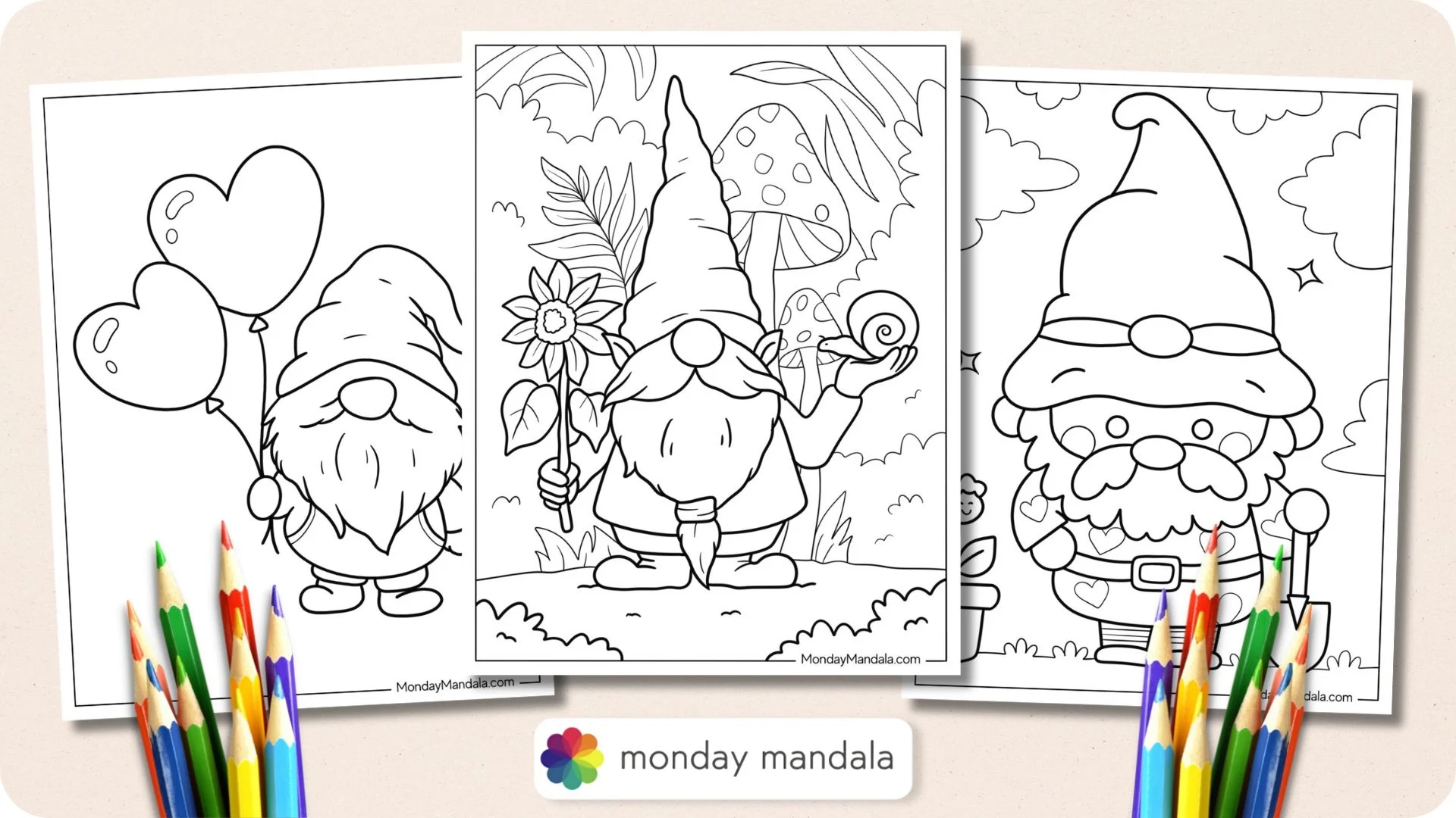 32 Gnome Coloring Pages Free PDF Printables 