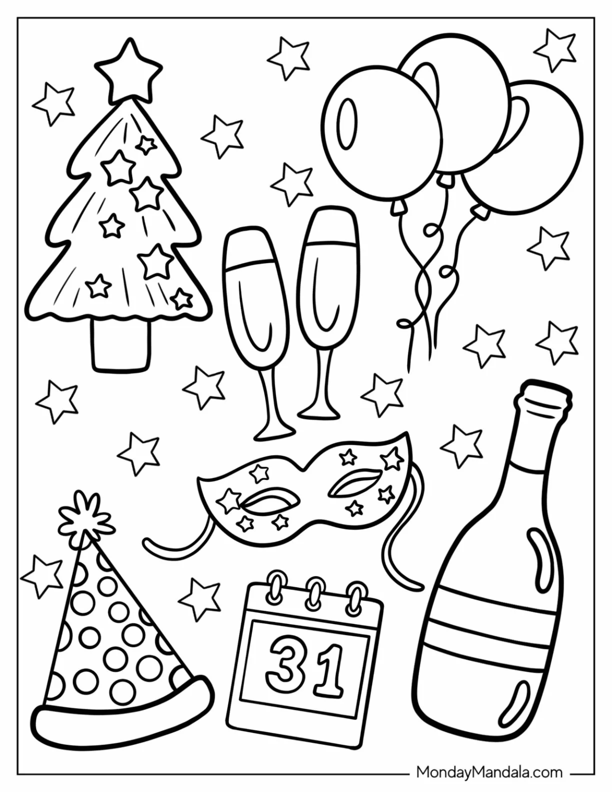 32 New Year Coloring Pages Free PDF Printables 32 New Year Coloring Pages Free PDF Printables