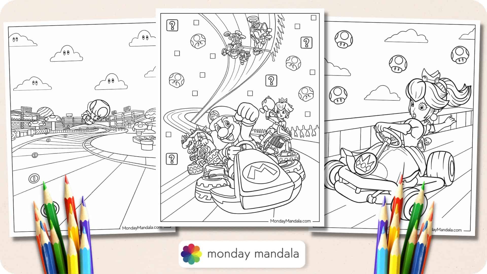 34 Mario Kart Coloring Pages Free PDF Printables 