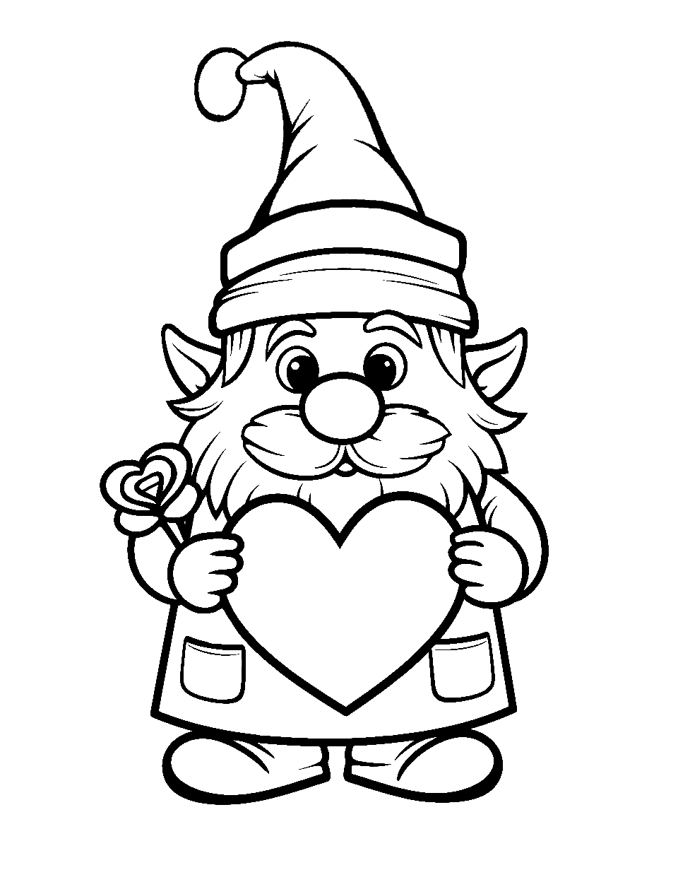 Free Printable Valentine Gnome Coloring Pages