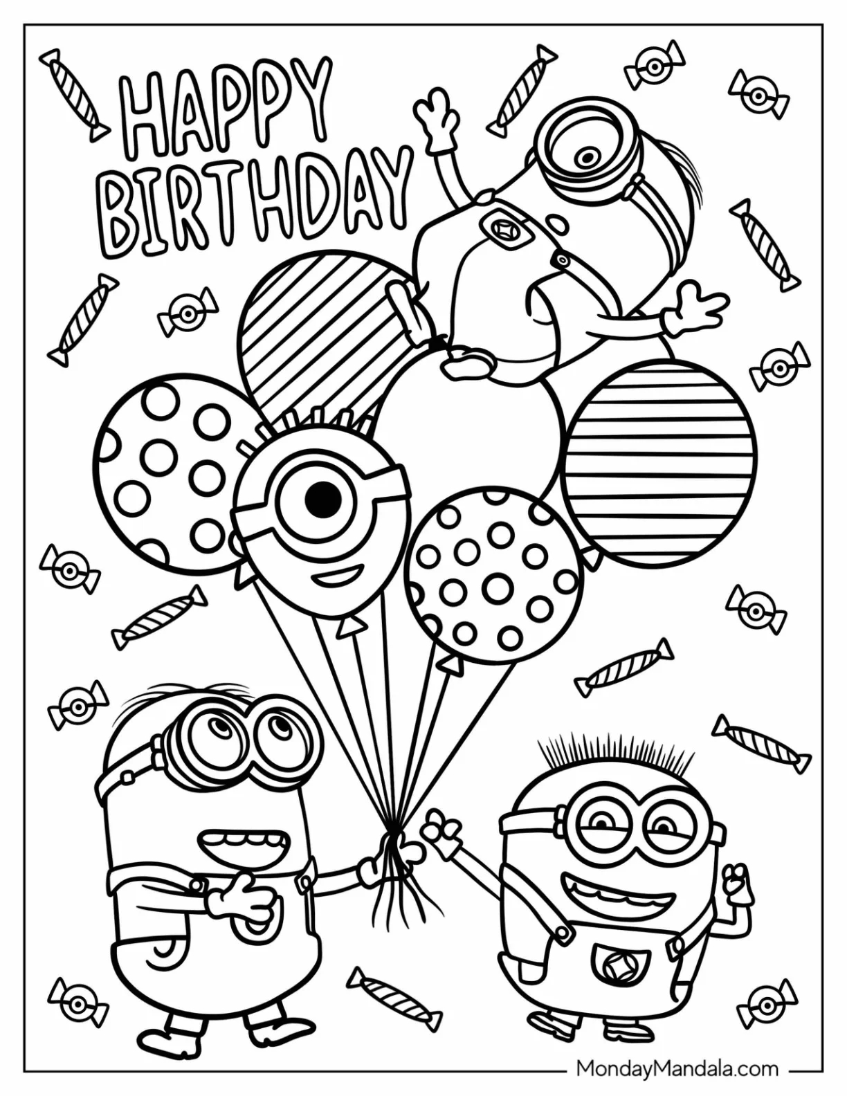 Birthday Coloring Page Free Printable
