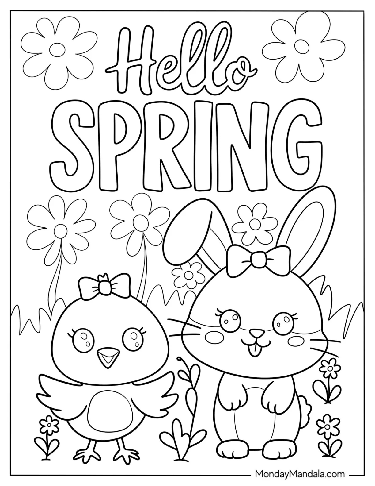 36 Spring Coloring Pages Free PDF Printables 