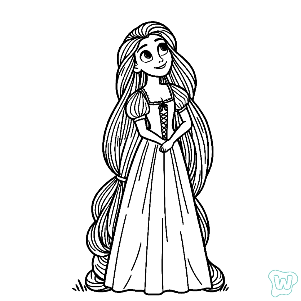 Printable Rapunzel Coloring Page