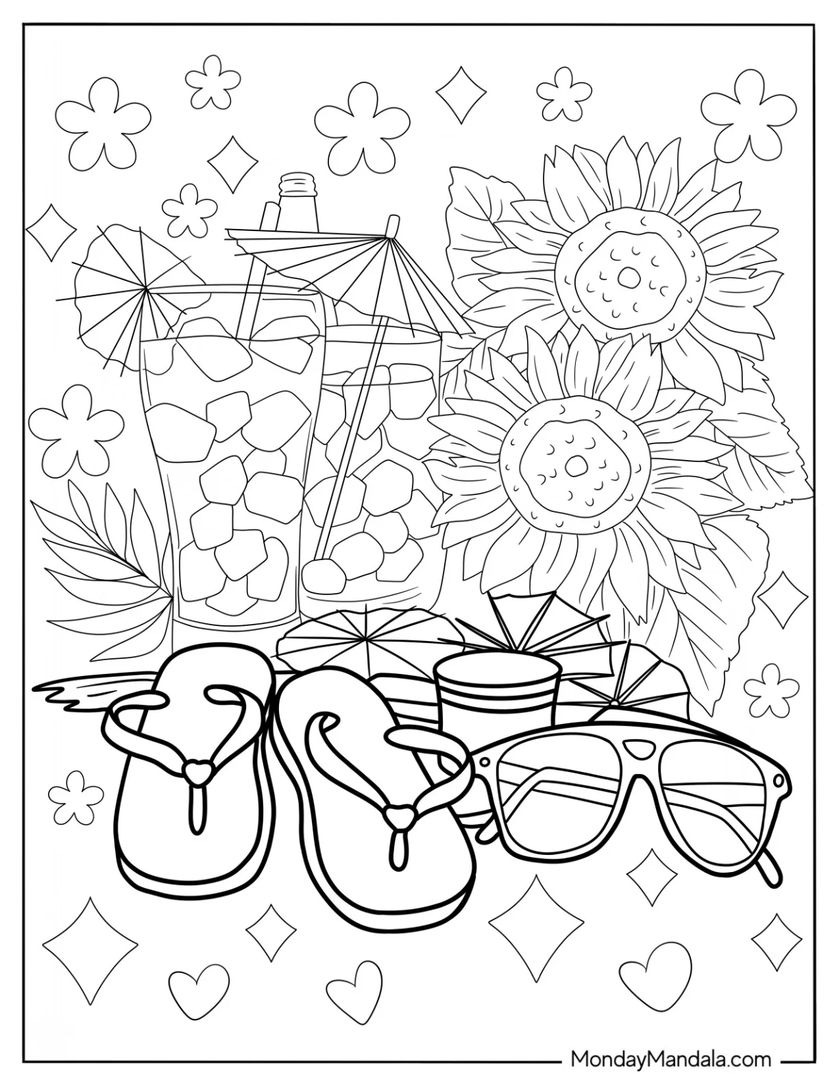 Flip Flop Coloring Pages Free Printable