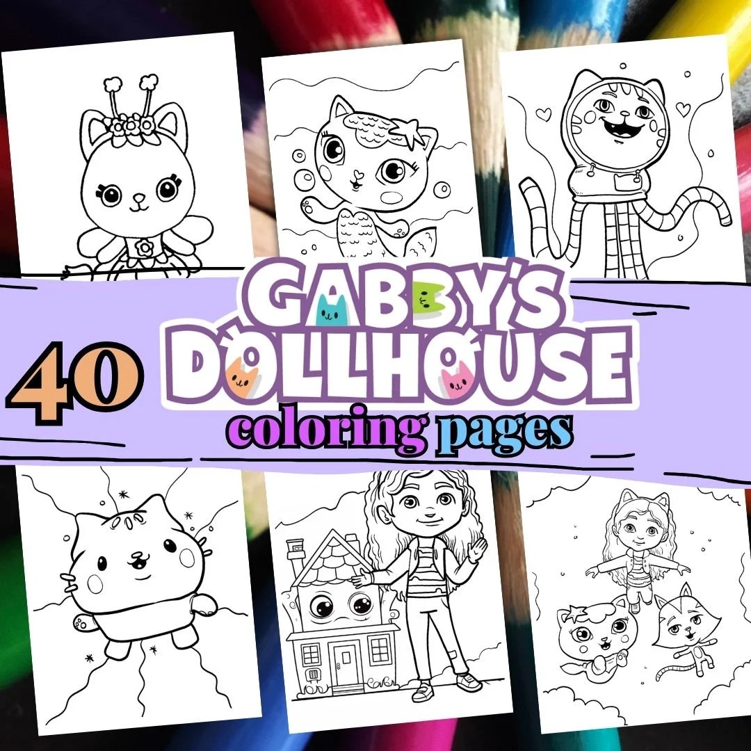 40 GABBY DOLLHOUSE Coloring Pages Cartoon Coloring Book For Kids Printable Coloring Pages For Kids Printable Coloring Pages Etsy