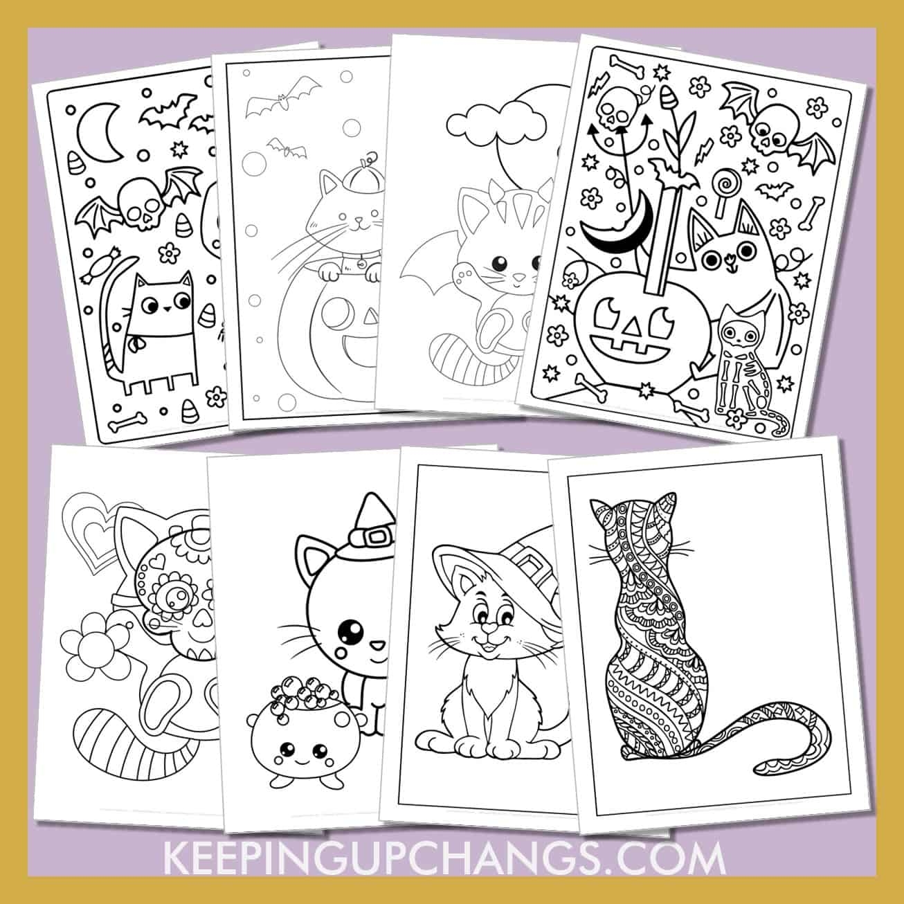 Scary Cartoon Cat Coloring Pages Printable