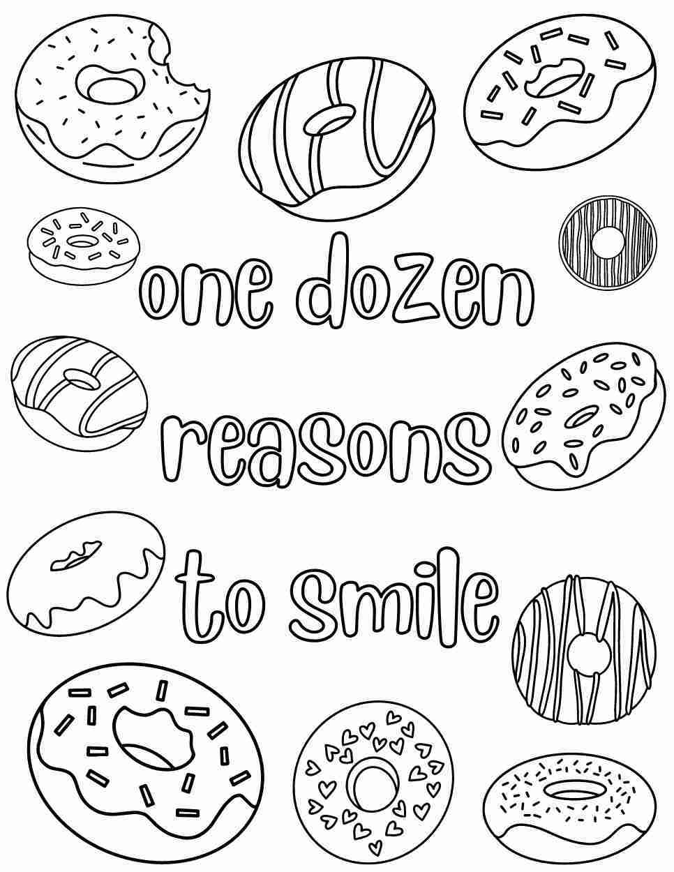 Printable Donut Coloring Page