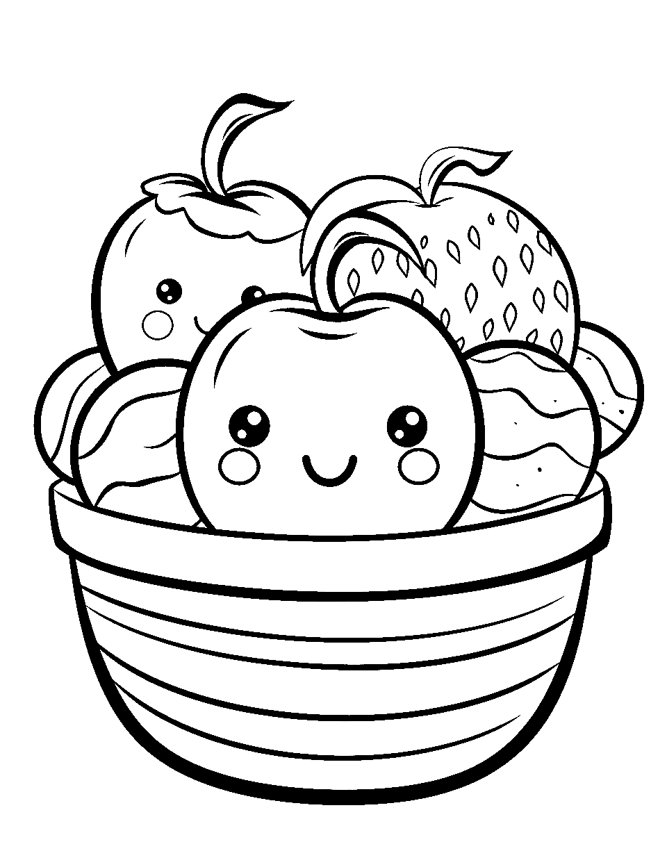 50 Food Coloring Pages Cute Printable Sheets