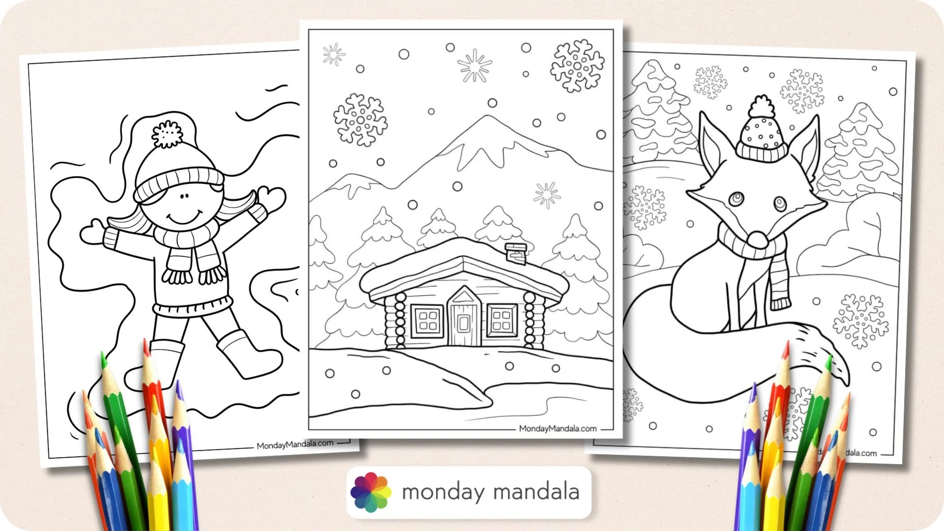 Winter Holiday Coloring Pages Printable