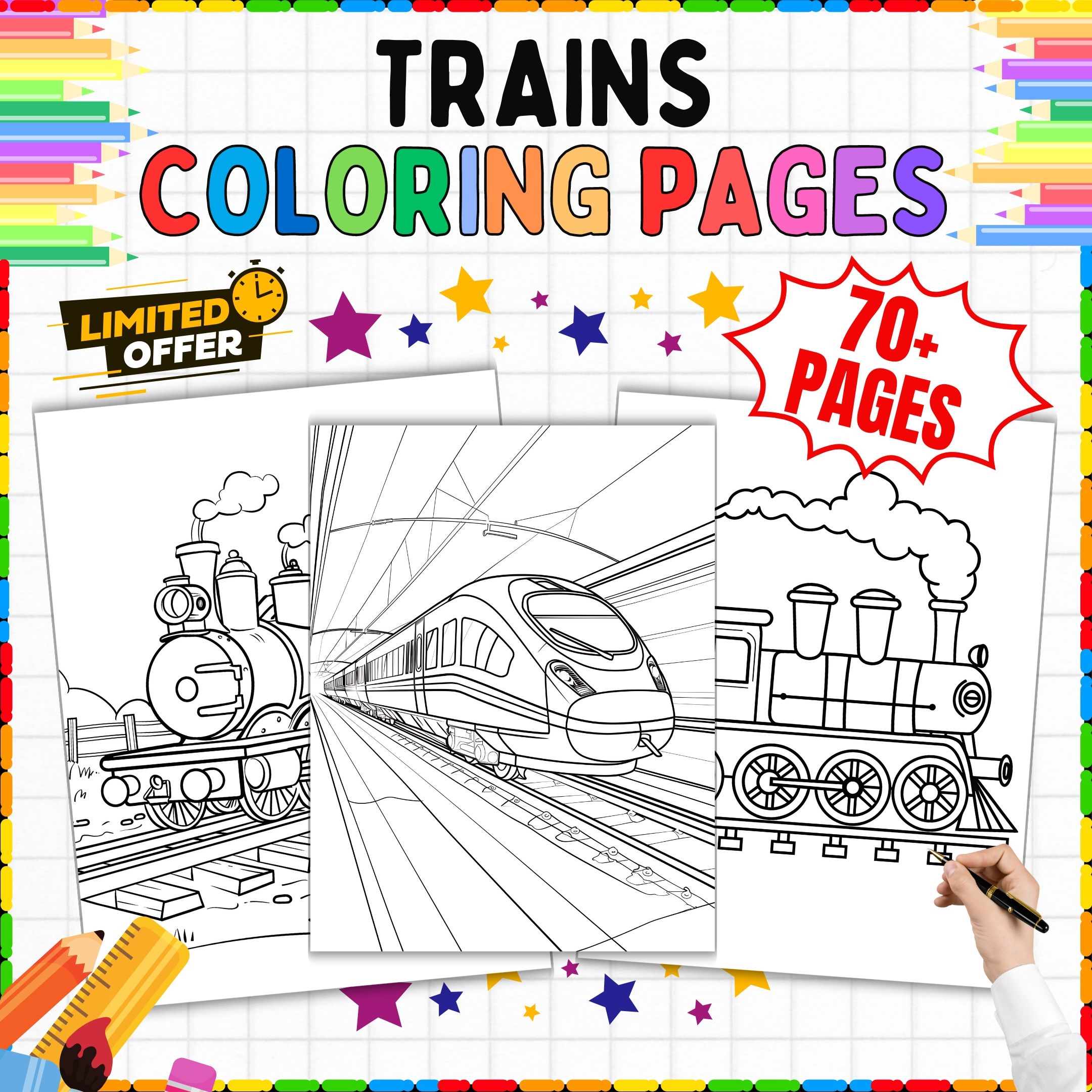 70 Train Coloring Pages Printable Sheets For PreK 2nd Grade 