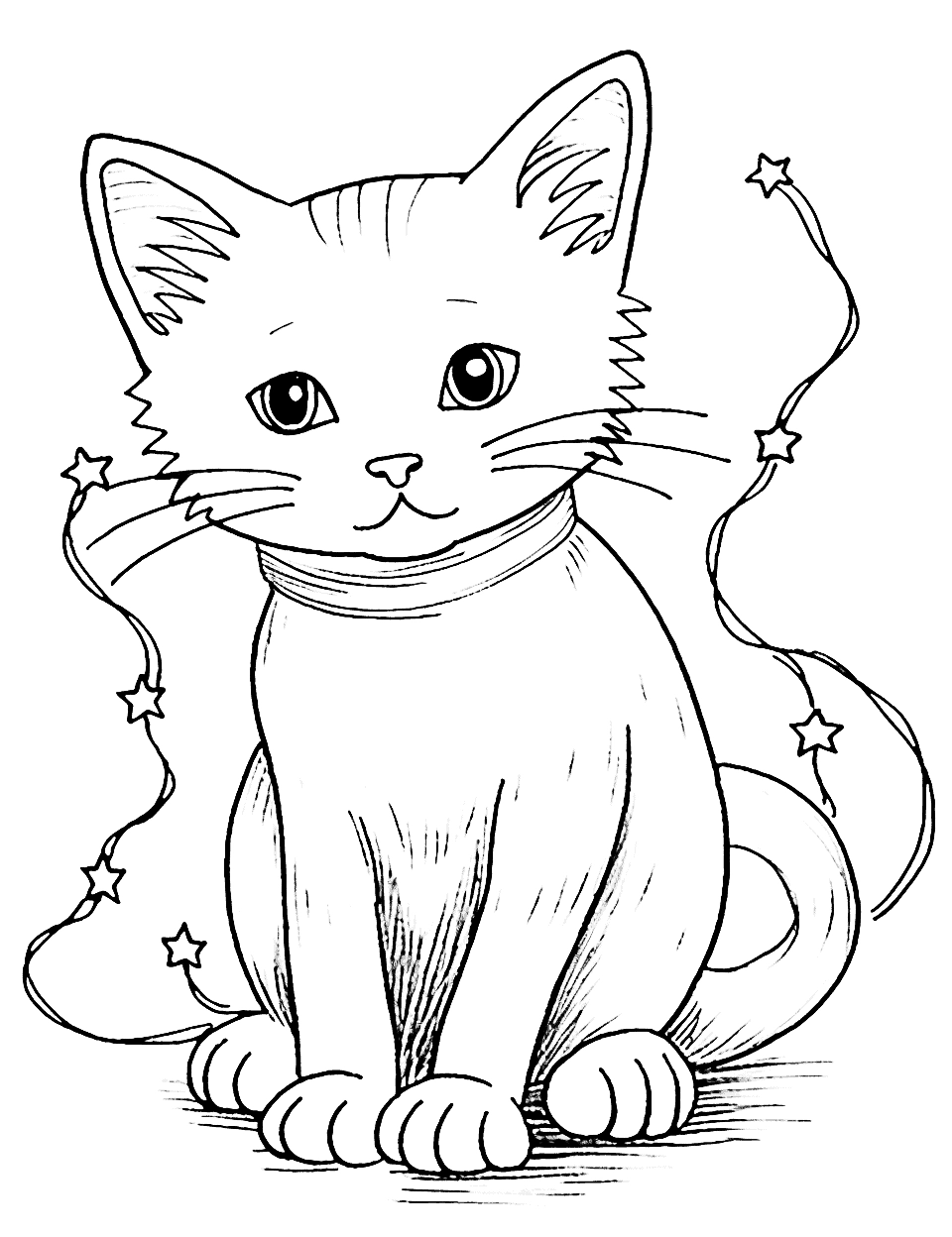 Christmas Cat Coloring Pages Free Christmas Cat Coloring Pages Free