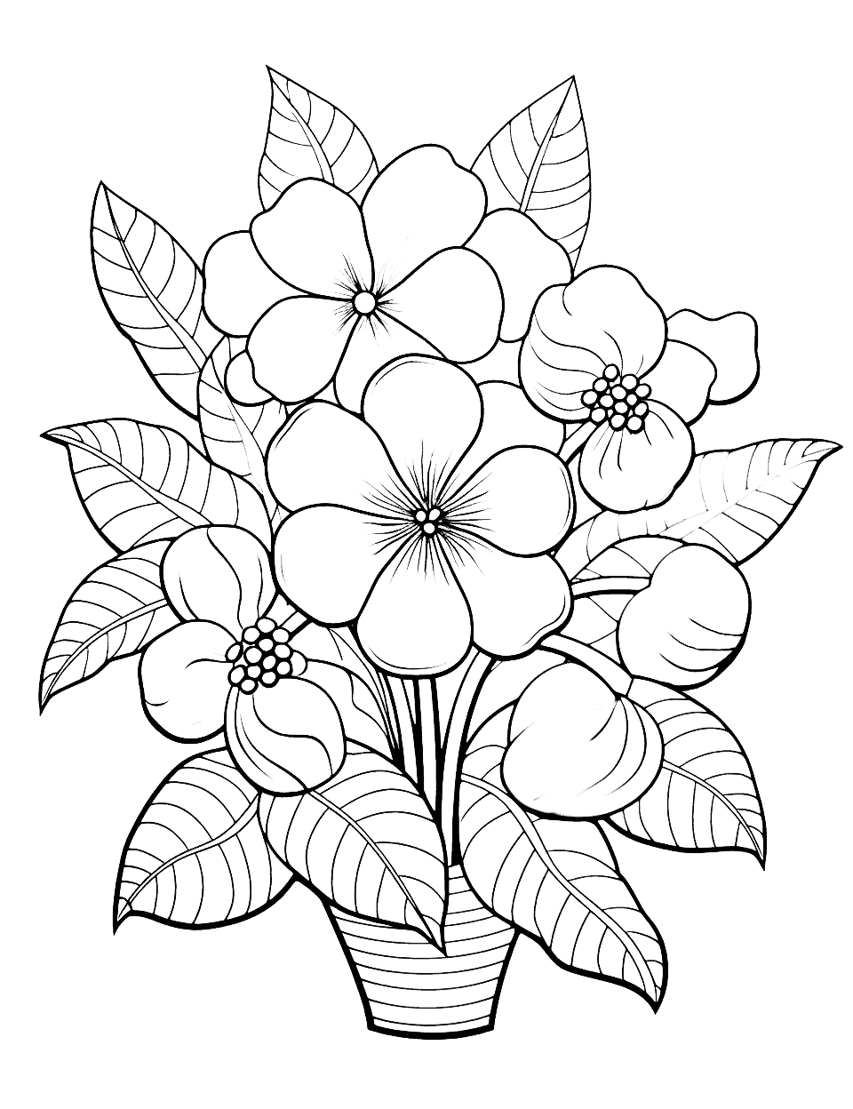 Realistic Flower Coloring Pages Printable