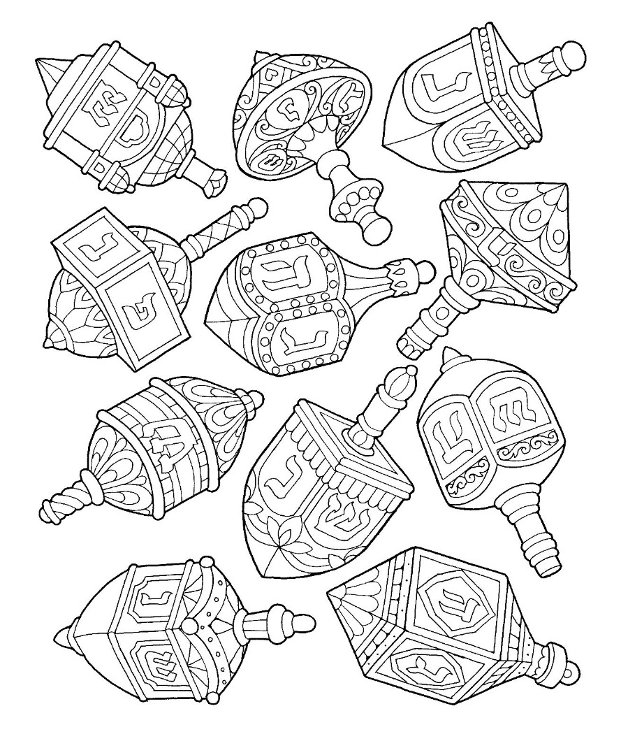 Dreidel Coloring Page Printable Dreidel Coloring Page Printable
