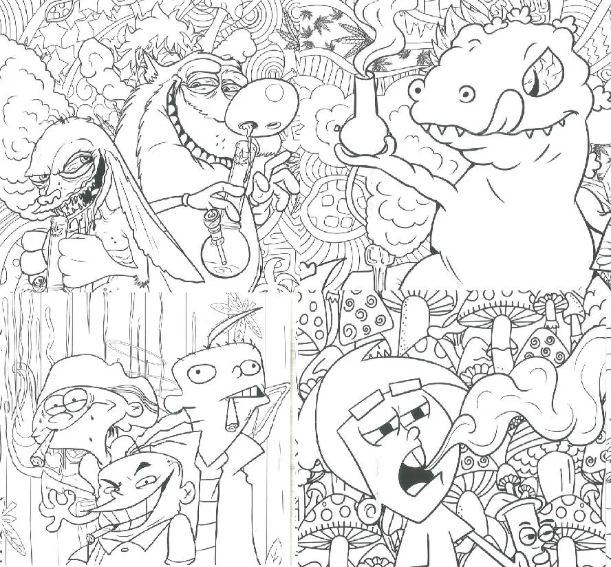 90 s Cartoon Stoner Coloring Book Etsy
