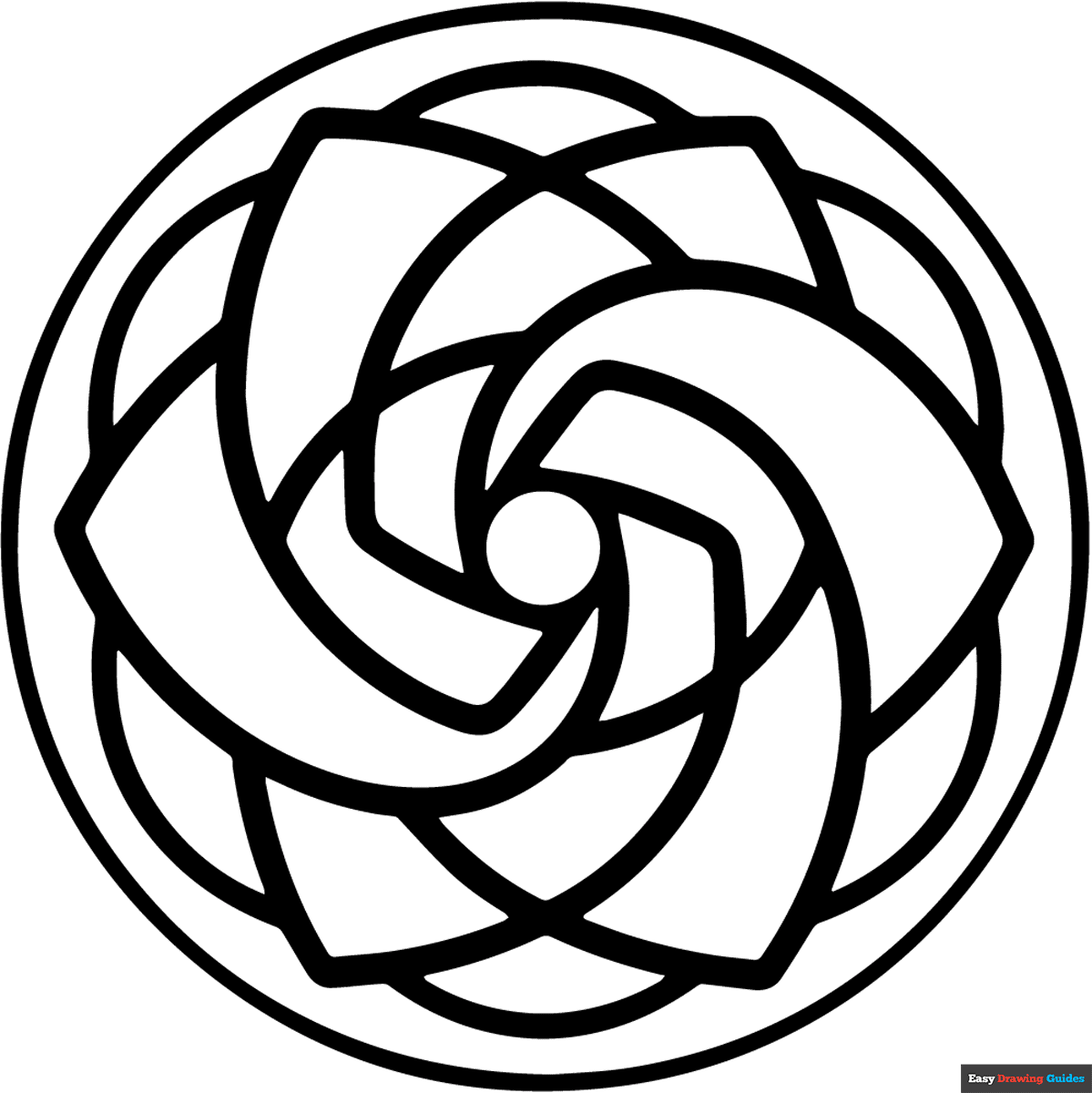 Abstract Rose Mandala Coloring Page Easy Drawing Guides Abstract Rose Mandala Coloring Page Easy Drawing Guides