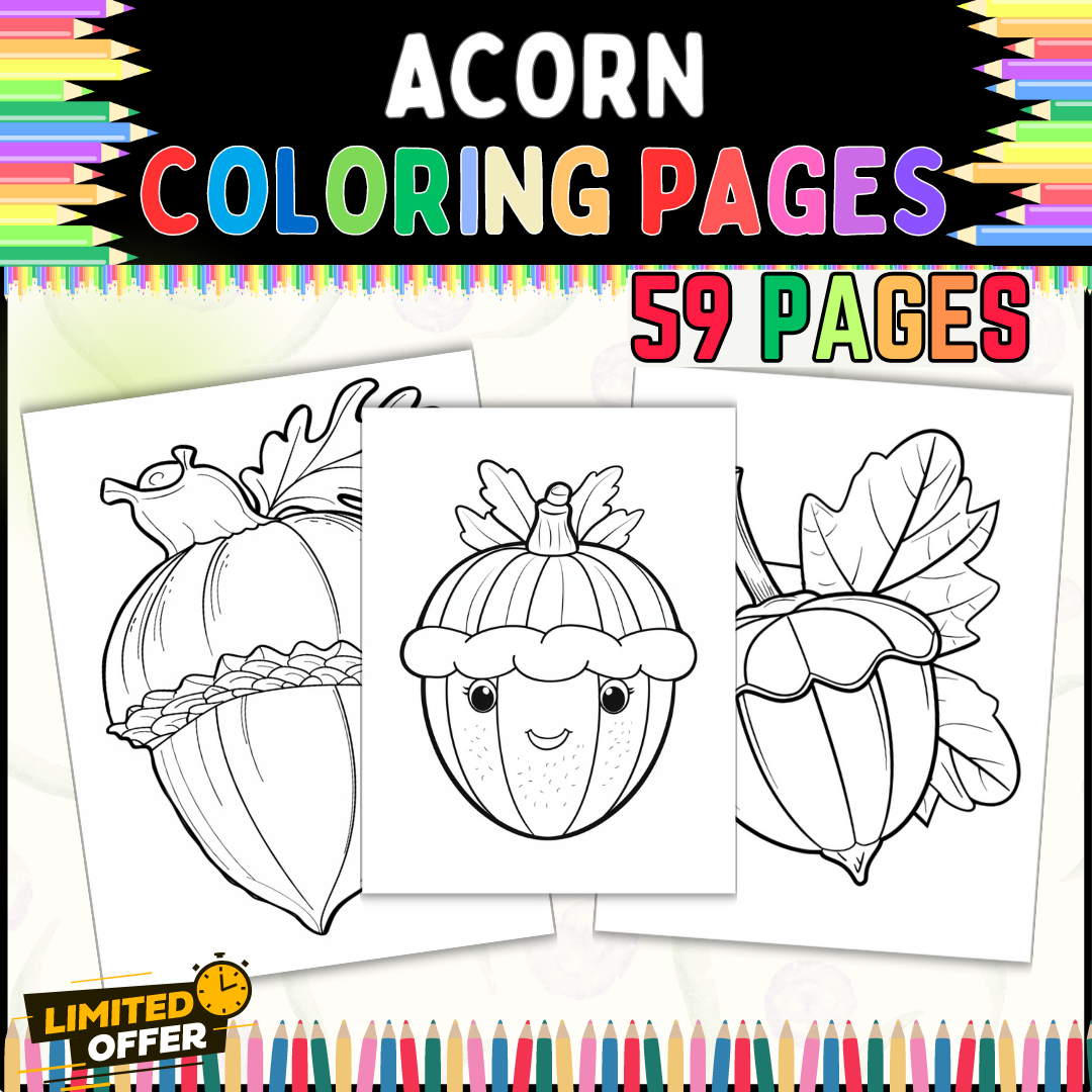 Acorn Coloring Pages For Kids 59 Printable Sheets Fun Autumn Activity Made By Teachers