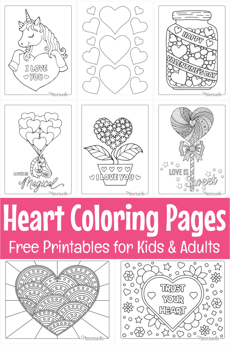 Adorable Heart Coloring Pages For Kids U0026 Adults