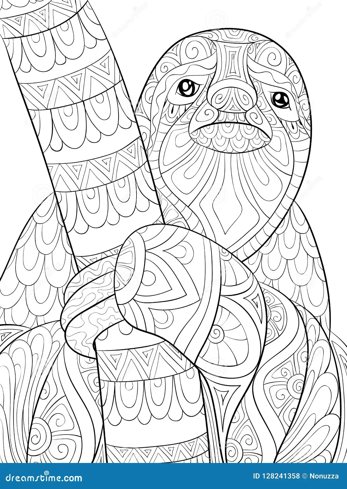 Adult Coloring Page Sloth Stock Illustrations 53 Adult Coloring Page Sloth Stock Illustrations Vectors Clipart Dreamstime