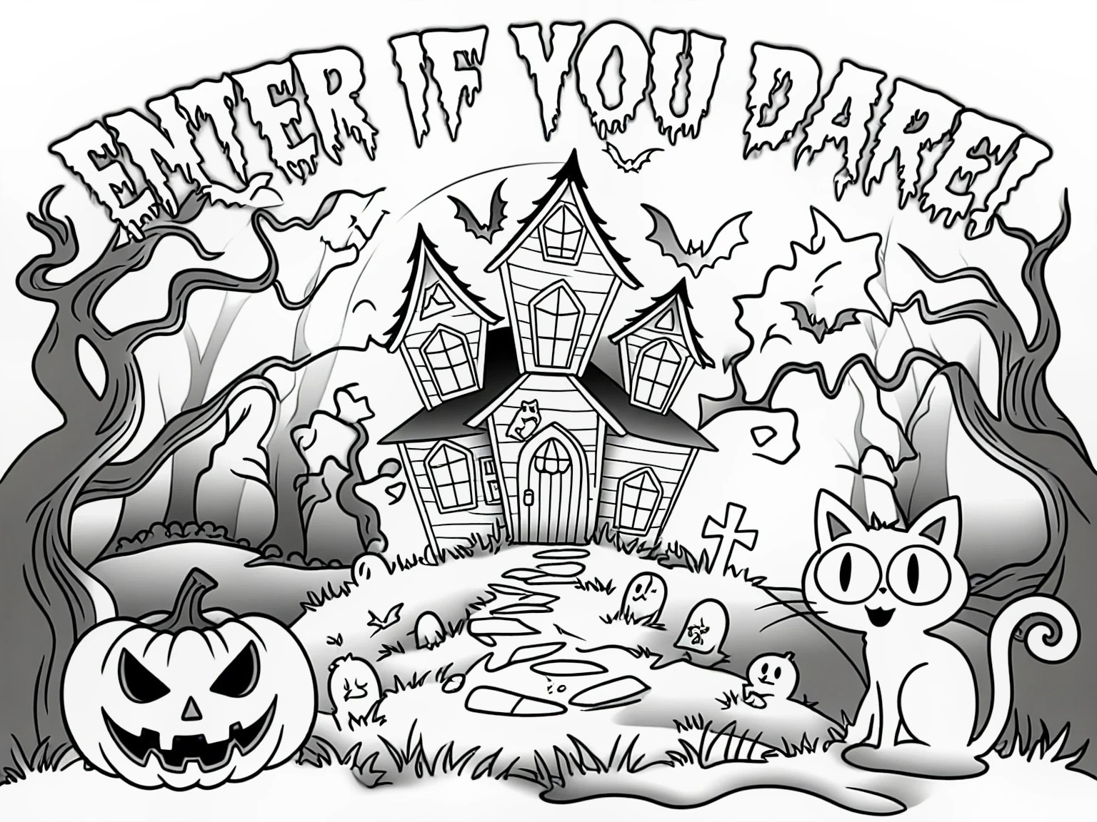 Free Printable Scary Halloween Coloring Pages For Adults