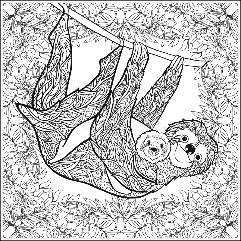 Adult Sloth Coloring Page Stock Illustrations 53 Adult Sloth Adult Sloth Coloring Page Stock Illustrations 53 Adult Sloth