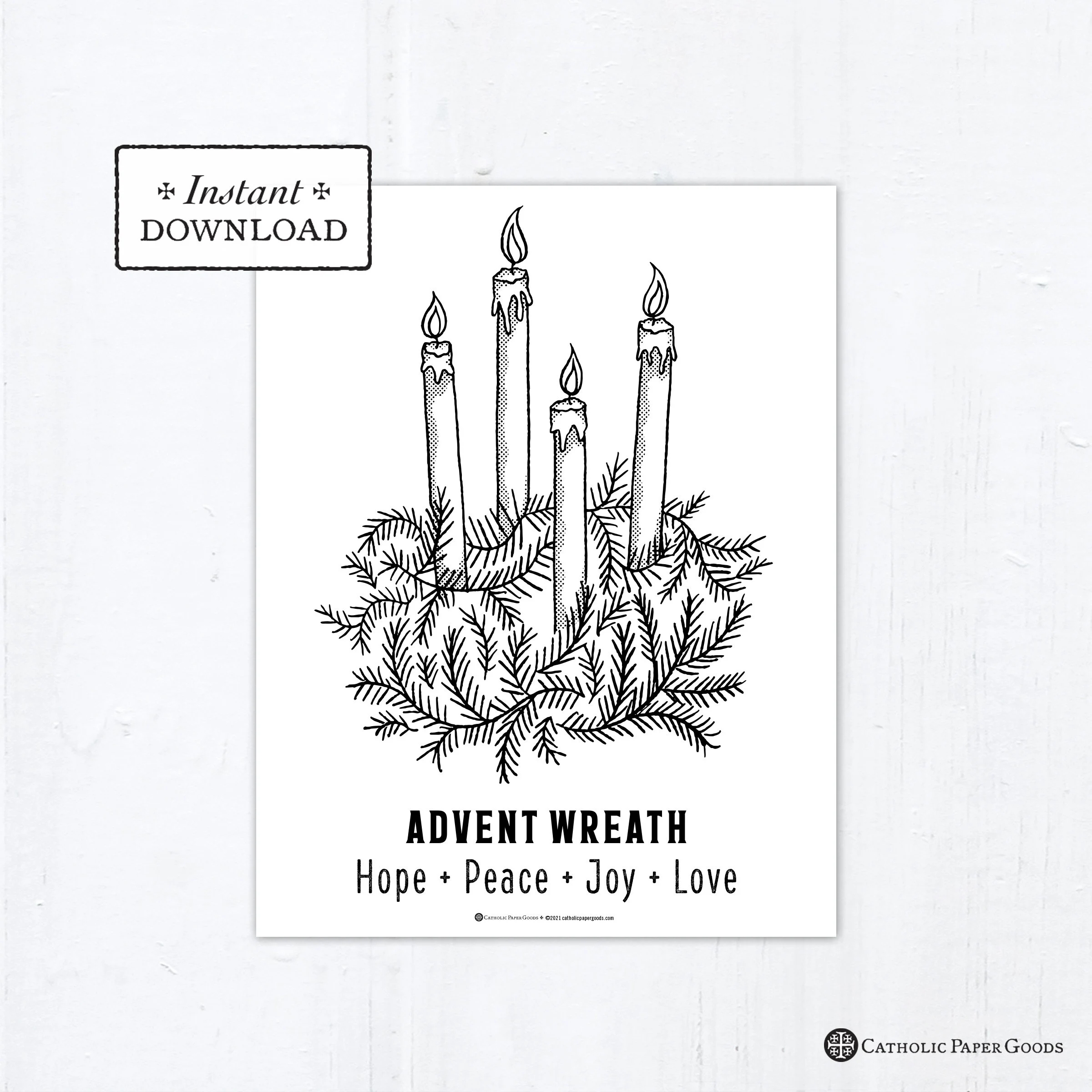 Advent Wreath Coloring Page Free Advent Wreath Coloring Page Free