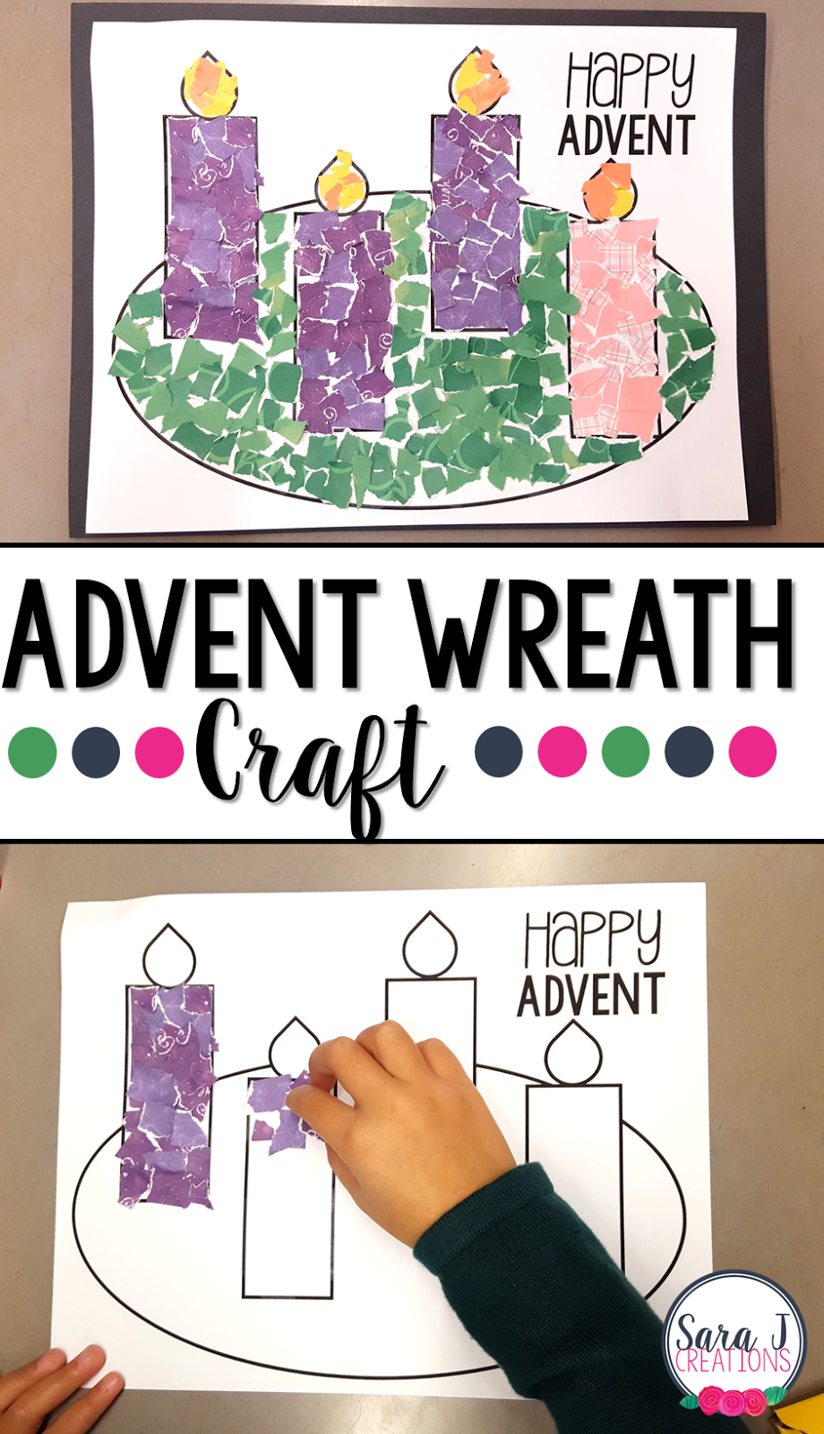 Advent Wreath Rip Art Craft Sara J Creations Advent Wreath Rip Art Craft Sara J Creations