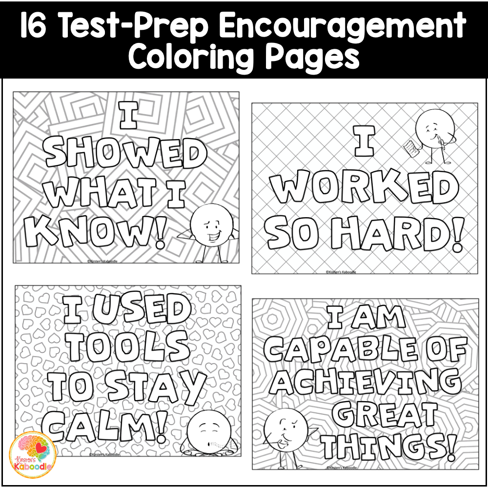 After State Testing Activities Fun Coloring Pages With Positive Affirmations