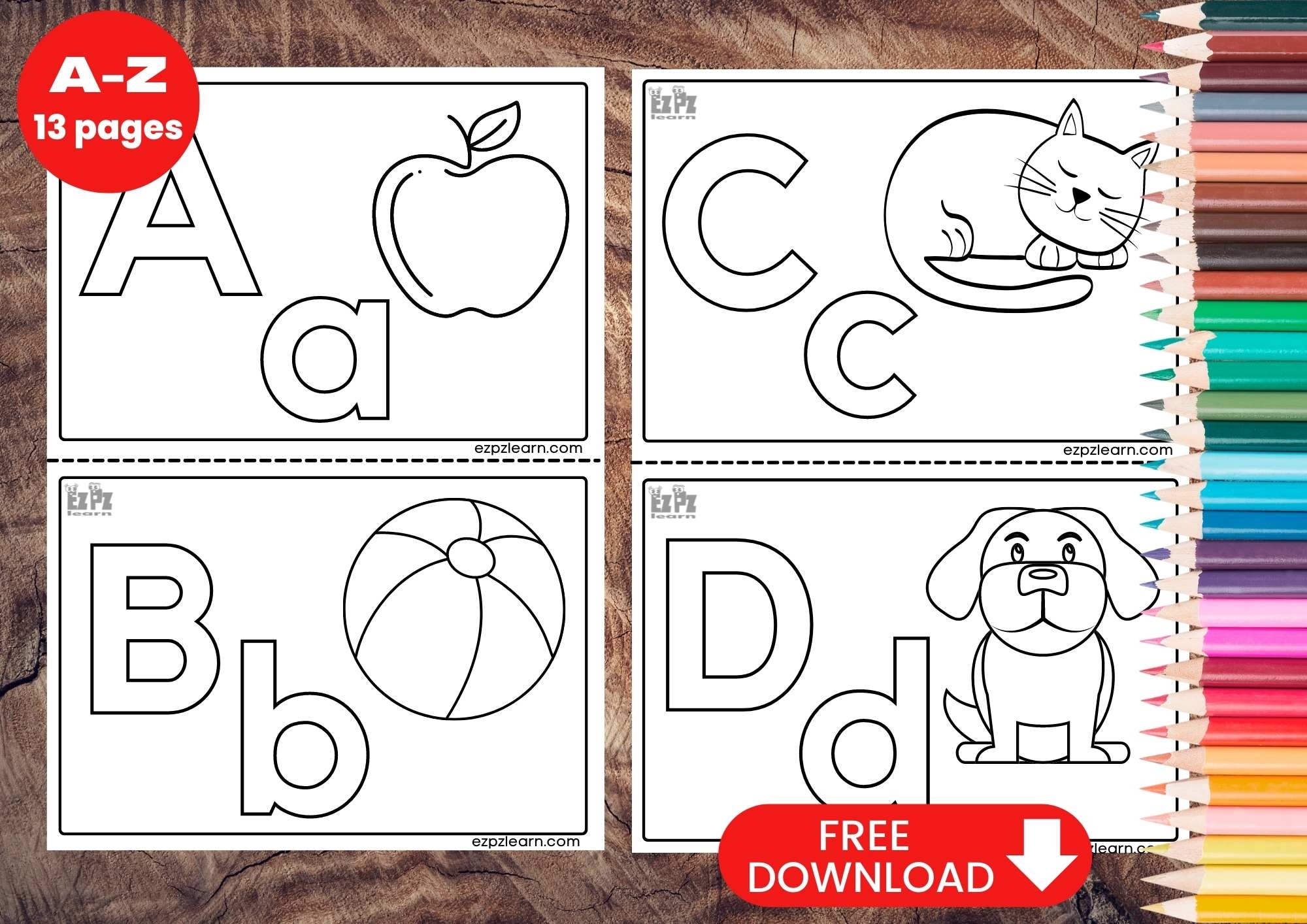 Alphabet Coloring Flashcards Ezpzlearn Alphabet Coloring Flashcards Ezpzlearn