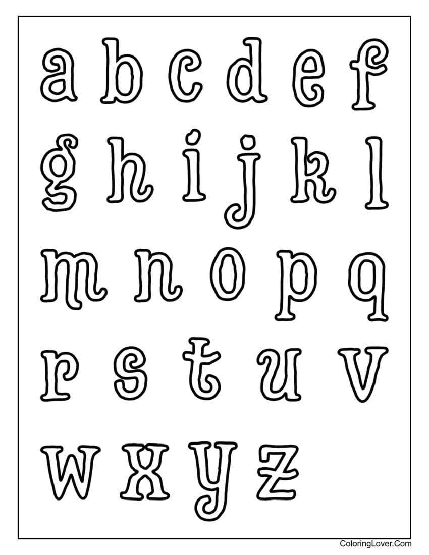 Alphabet Coloring Pages Free Printable A Z Letters In PDF 