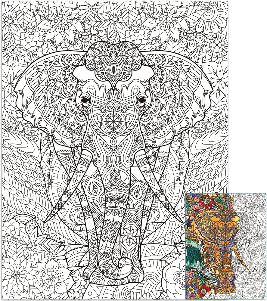 Printable Elephant Coloring Pages For Adults