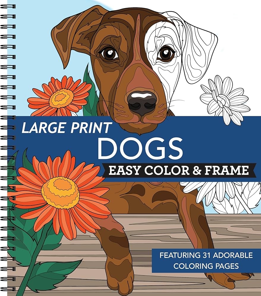 Amazon Large Print Easy Color U0026 Frame Dogs Stress Free 