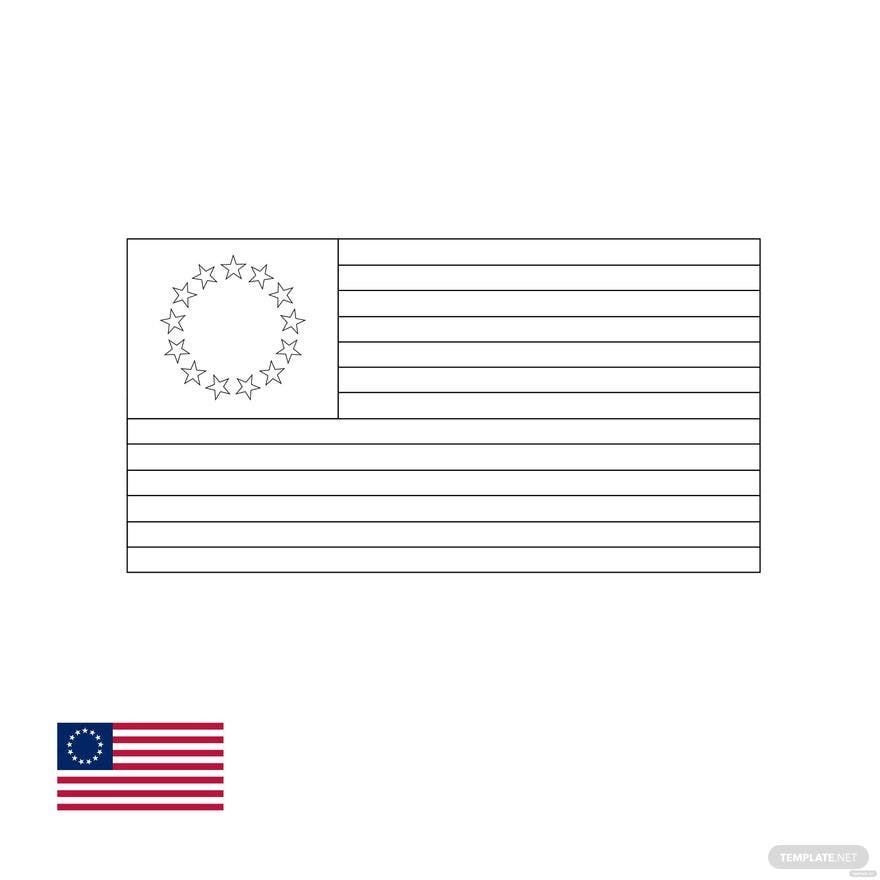 American Flag Circle Stars Coloring Page In EPS PDF JPG Download Template