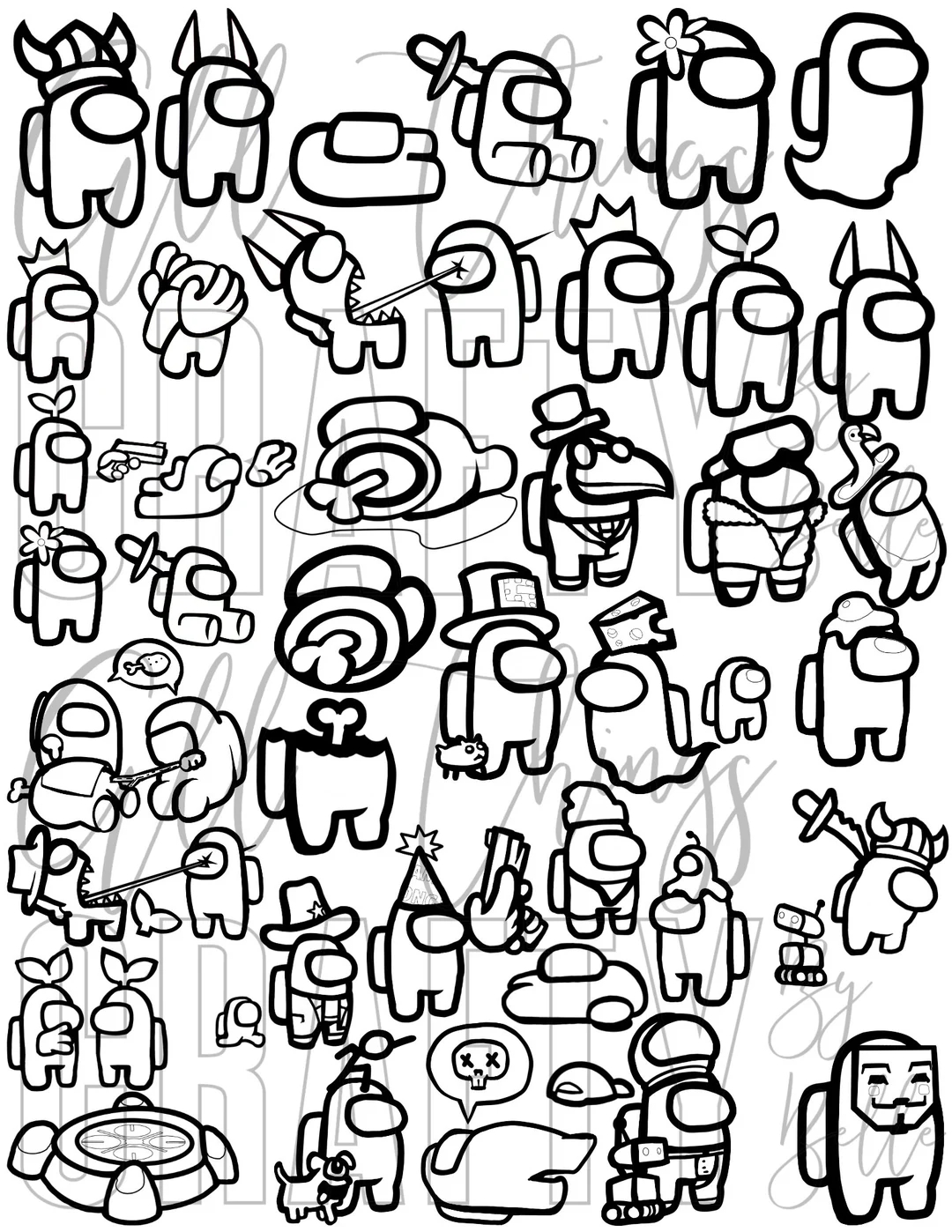 Among Us Coloring Sheets 36 Digital PDF Coloring Pages Etsy Among Us Coloring Sheets 36 Digital PDF Coloring Pages Etsy