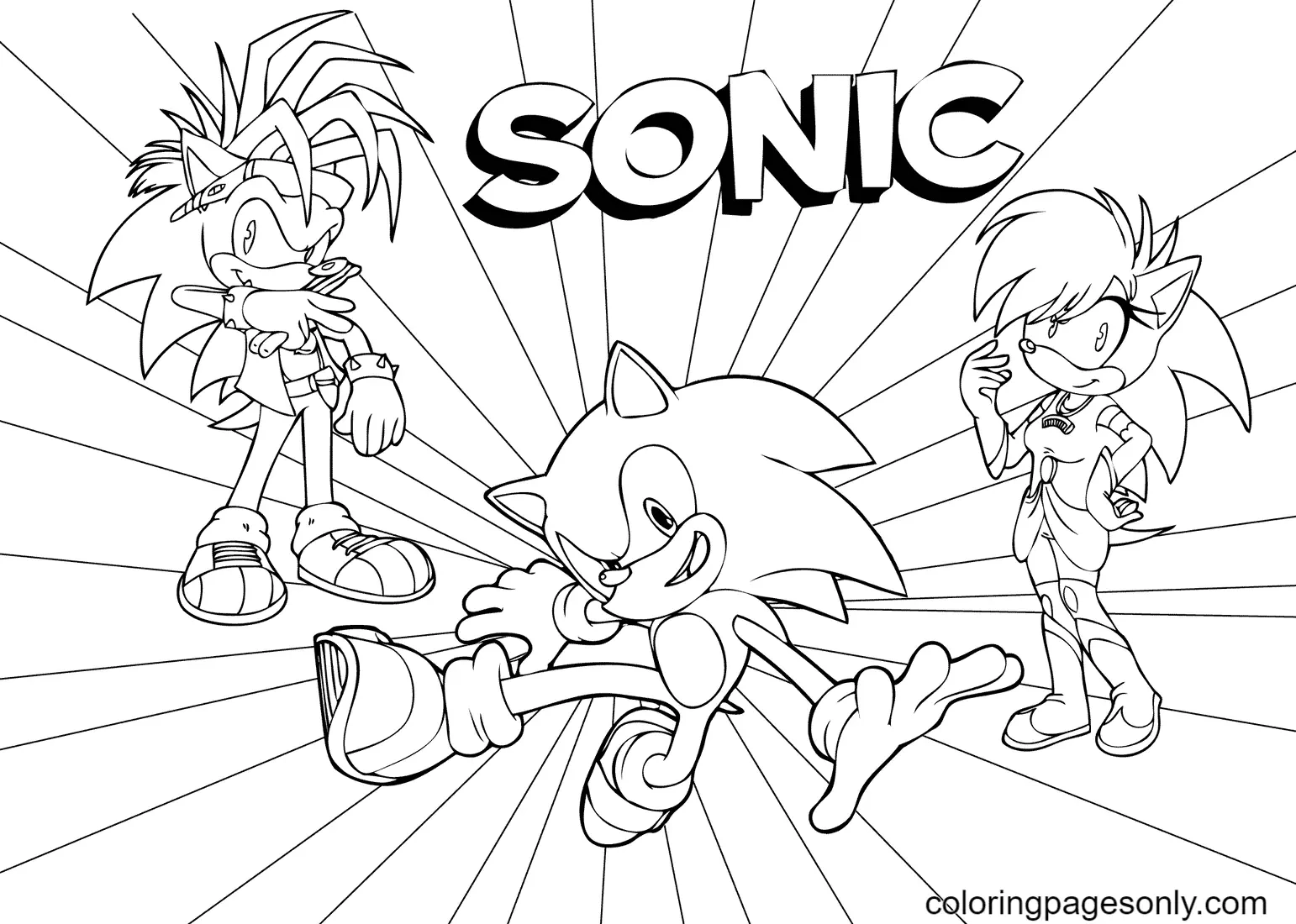 Amy Rose Coloring Pages Printable