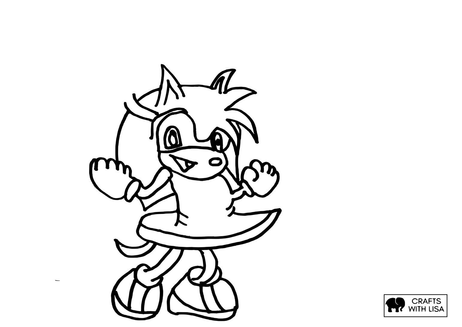 Amy Rose Sonic Coloring Page Crafts With Lisa