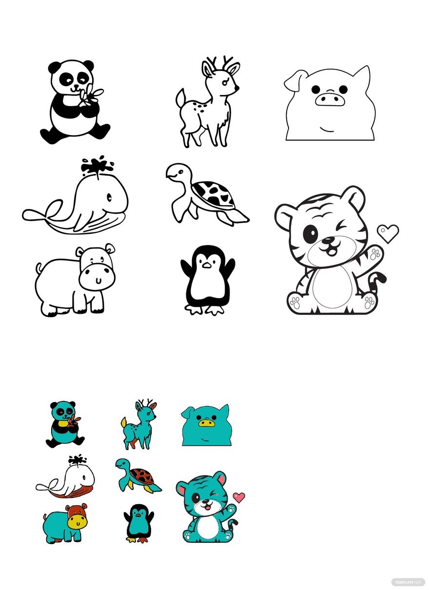 Animal Coloring Pages For Kids In PDF Download Template Animal Coloring Pages For Kids In PDF Download Template